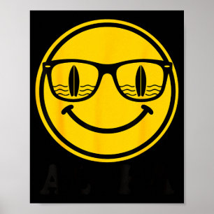 Póster Sonrisa de surf aloha gafas de sol reflejo de tabl