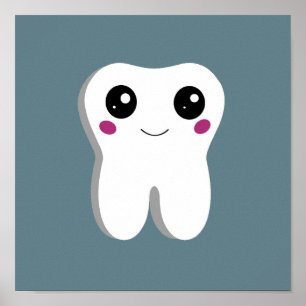 Póster Sonrisa dental feliz