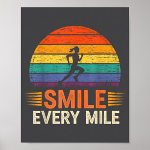 Póster Sonrisa Divertida Cada Milla Fría Corriendo Corred