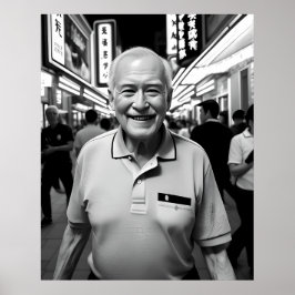 Póster Sonrisa en la noche neón