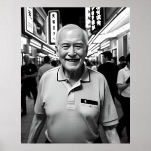 Póster Sonrisa en la noche neón