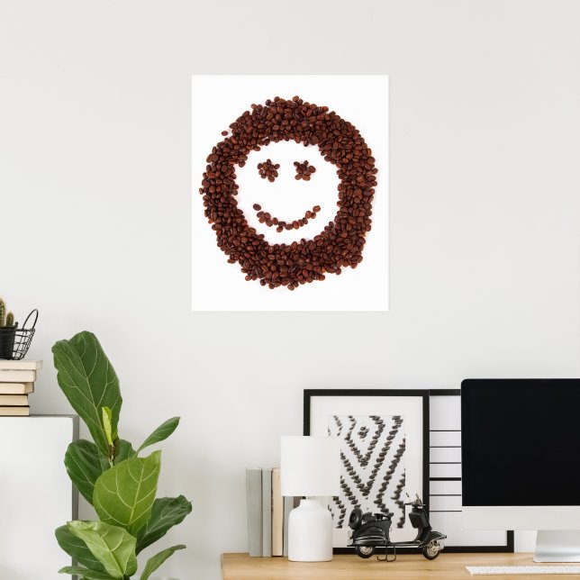 Póster Sonrisa en los granos de café (Oficina en casa)