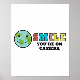 Póster Sonrisa feliz del Día de la Tierra que estás en la
