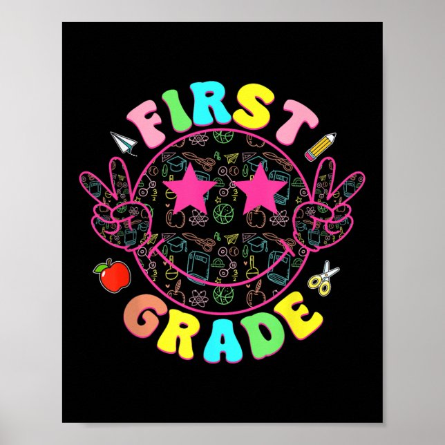 Póster Sonrisa Preppy First Grado Face Back To School Boy (Frente)