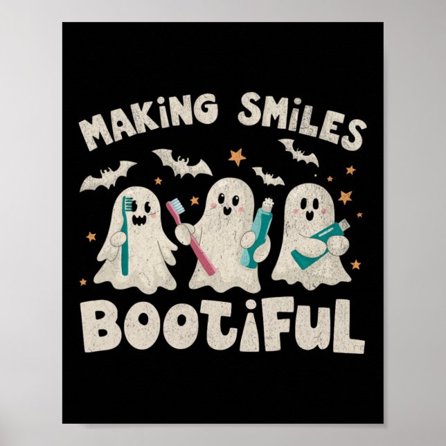 Póster Sonrisas Bootious Halloween Funny Ghost Dentient (Frente)