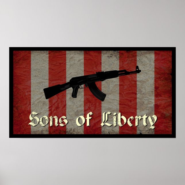 Póster Sons of Liberty Flag with AK 47 (Frente)