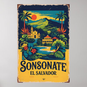 Póster Sonsonate El Salvador Vintage