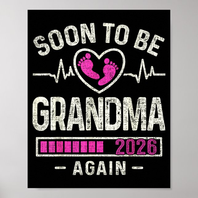 Póster Soon To Be Grandma Again 2026 Expecting Baby Grand (Frente)