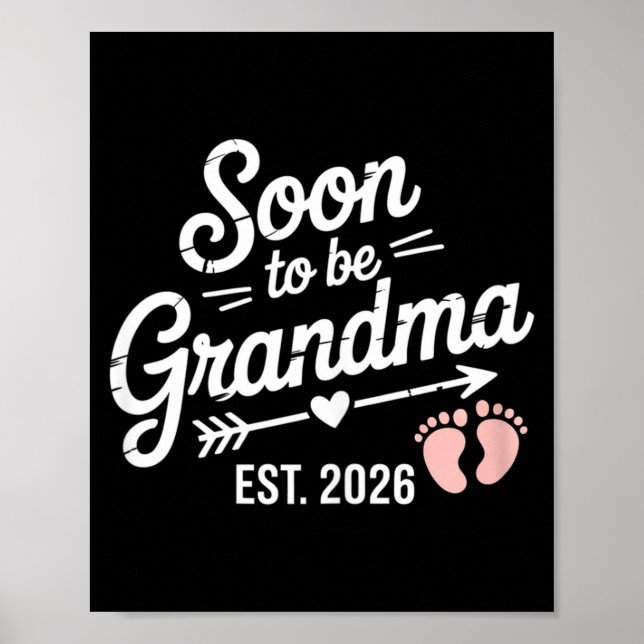 Póster Soon To Be Grandma Pregnancy Announcement Est 2026 (Frente)