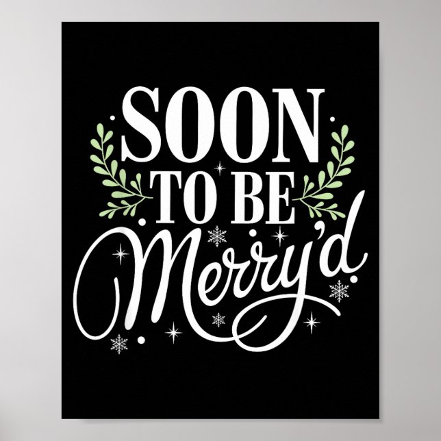 Póster Soon To Be Merry'd Christmas Engaged Fiance Santa  (Frente)