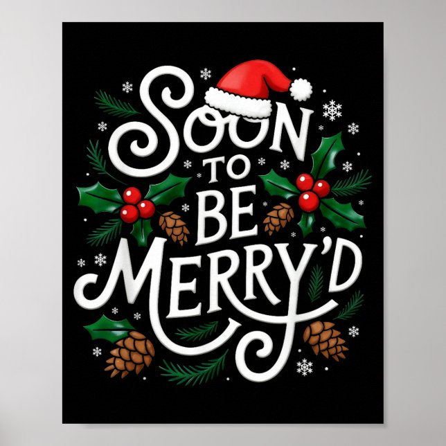 Póster Soon To Be Merry'd Christmas Engaged Fiance Santa  (Frente)