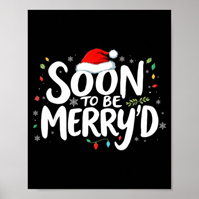 Póster Soon To Be Merry'd Christmas Engaged Fiance Santa  (Frente)