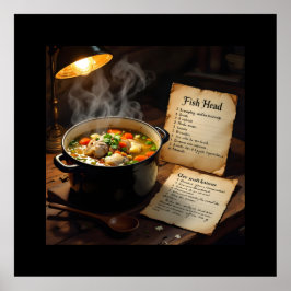 Póster Sopa de cabeza de pescado caribeña