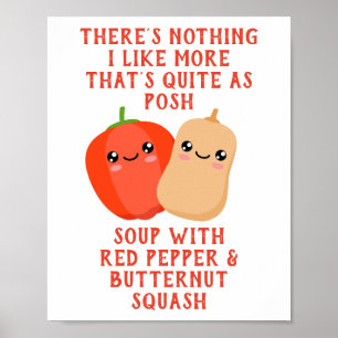 Póster sopa de pimienta roja y calabaza de marihuana