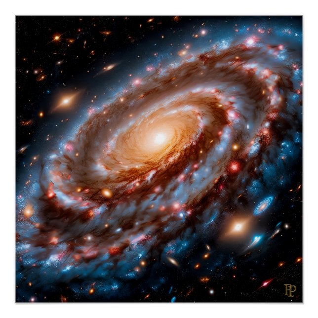 Póster Sopa espiral de galaxia (Anverso)