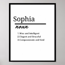 Póster Sophia, definición de nombre personalizado Chica