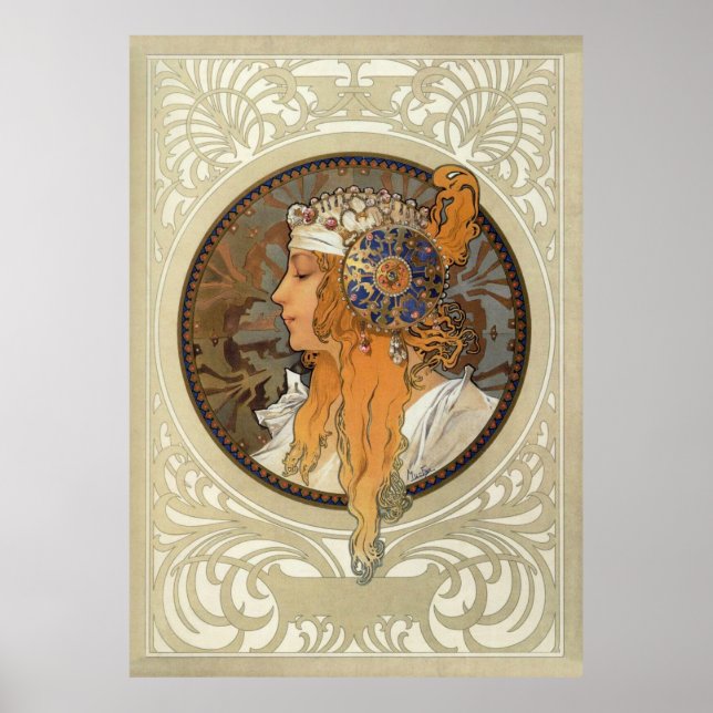 Póster Sophia por Alphonse Mucha (Frente)