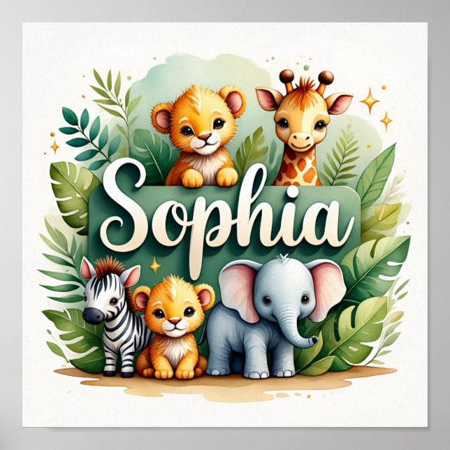 Póster Sophia Safari Nursery Wall Art (Frente)