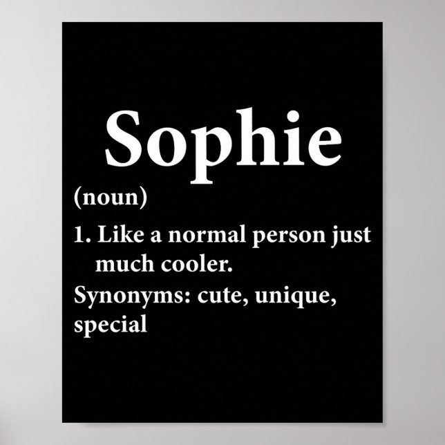 Póster Sophie Name Definition Funny D  (Frente)