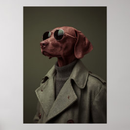 Póster Sophisticated Vizsla in Trench Coat – Elegant