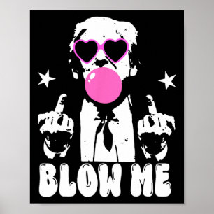Póster Soplame Divertido Trump Chicle Rosa Donald Trump 2