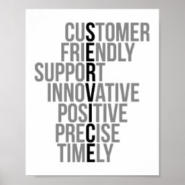 Póster Soporte amigable con el cliente Positivo innovador