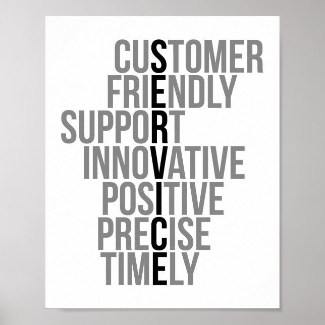Póster Soporte amigable con el cliente Positivo innovador (Frente)