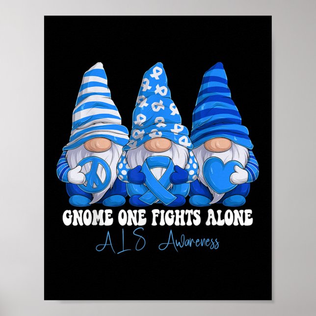 Póster Soporte de Gnomías de Cinta Azul Mes de Conciencia (Frente)