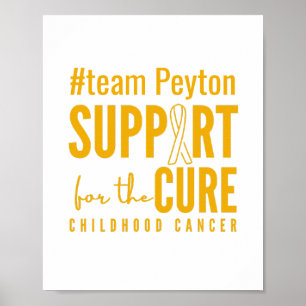 Póster soporte de nombres personalizados de cáncer infant