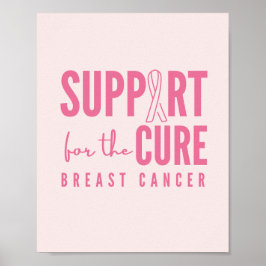 Póster soporte para cáncer de mama cura Poster rosa