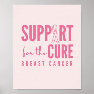 Póster soporte para cáncer de mama cura Poster rosa