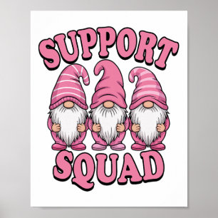 Póster Soporte para Cáncer de Mama Escuadrón Cute Gnome R