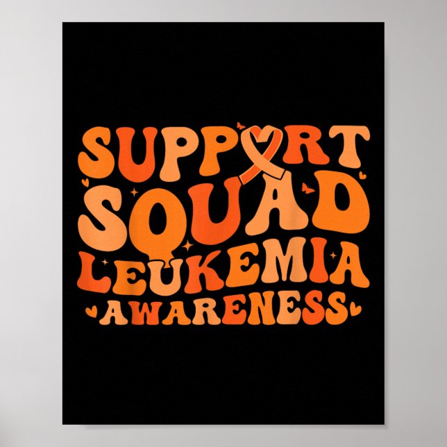 Póster Soporte para Cáncer de Squad Naranja Cinta Leucemi (Frente)
