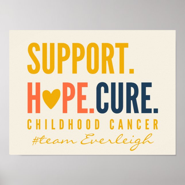 Póster soporte para cáncer infantil Poster de nombres per (Frente)