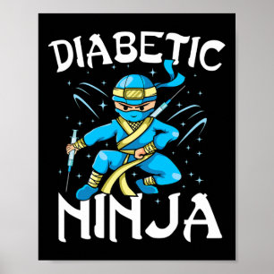 Póster Soporte para Diabetes Ninja Tipo 1 Diabetes Diabét