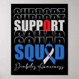 Póster Soporte para la banda azul T1D Sensibilización sob