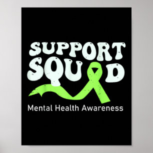 Póster Soporte Squad Mental Health Awareness Lime Green R