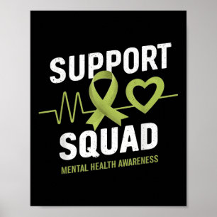 Póster Soporte Squad Mental Health Awareness Lime Green R
