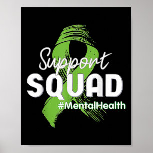 Póster Soporte Squad Mental Health Awareness Lime Green R