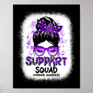 Póster Soporte Squad Messy Bun Butterfly Cinta púrpura Ov