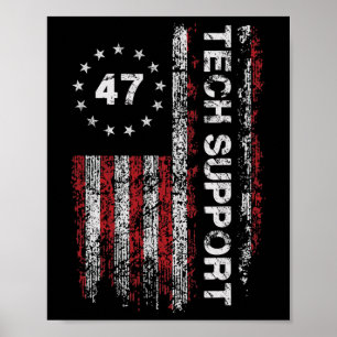 Póster Soporte Técnico Bandera de EE. UU. Casa Blanca Sop