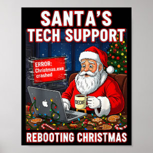Póster Soporte técnico de Santa_ Reiniciando la Navidad D