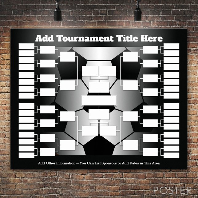 Póster Soportes de torneo de fútbol para 32 equipos (Custom Tournament Bracket)