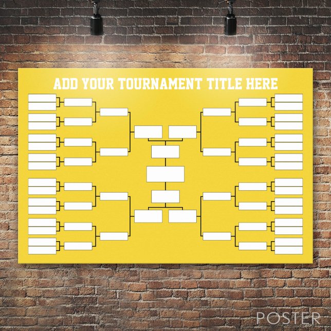 Póster Soportes para el Torneo Deportivo de Baloncesto (Custom Tournament Bracket)