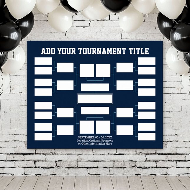 Póster Soportes para torneos deportivos - 16 equipos - Ar (Custom Tournament Bracket Poster)