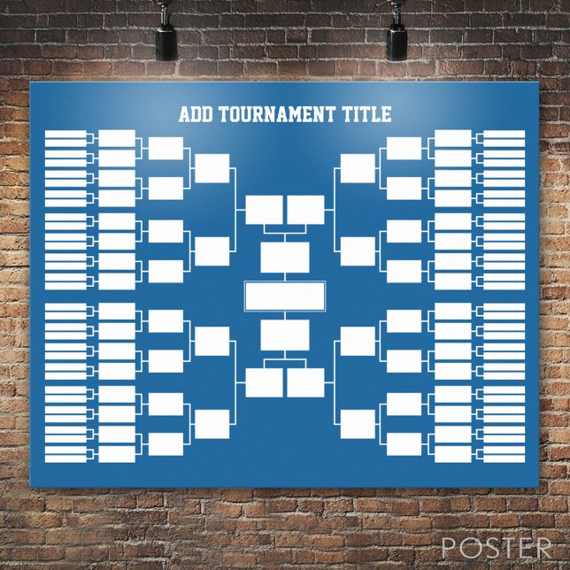 Póster Soportes para torneos deportivos para 64 equipos (Custom Tournament Bracket)