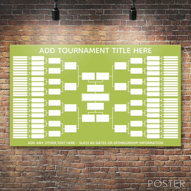 Póster Soportes para torneos deportivos para 64 equipos (Custom Tournament Bracket)