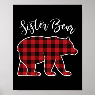 Póster Sor Bear Pajama Red Buffalo Xmas Funny Family C