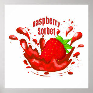 Póster Sorbete de frambuesa