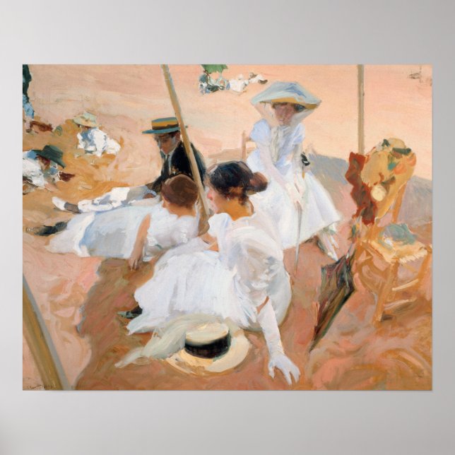 Póster Sorolla - Bajo El Awning, Playa De Zarauz (Frente)